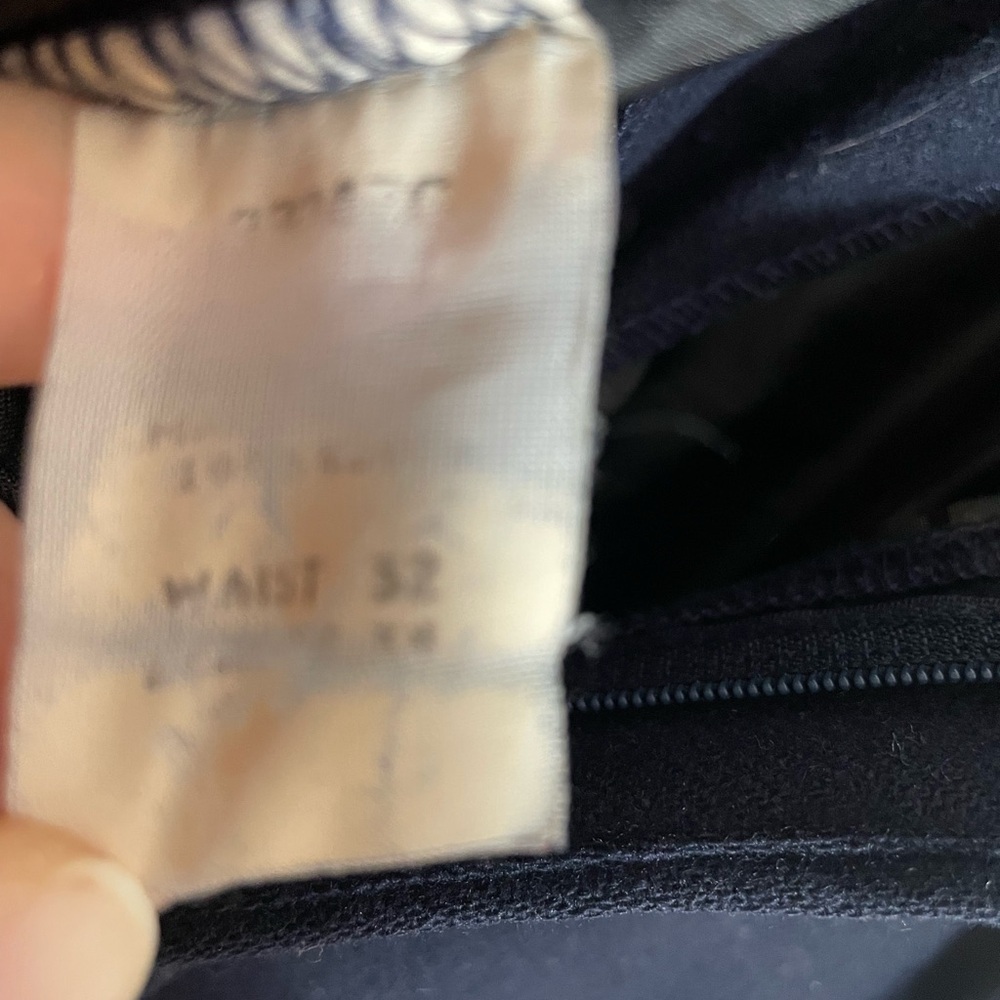 Vintage Polo Ralph Lauren Pleated Cuffed Wool Navy Blue Dress Pants Size 32 USA - Picture 4 of 8